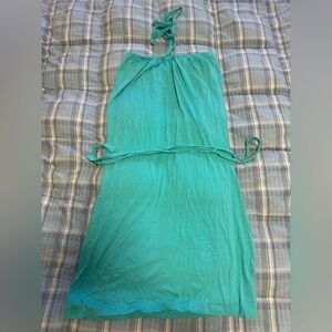 Bandolera Teal Halter Dress